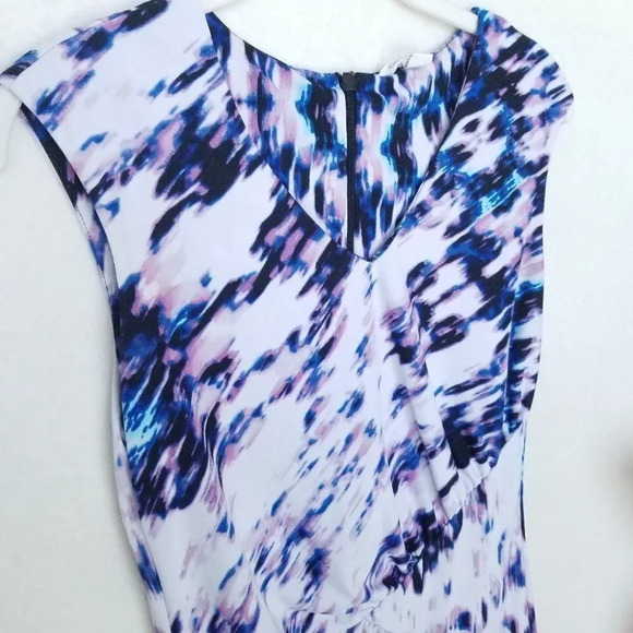 Calvin Klein Dress Size XS Multicolor Jersey Tie Dye Ruched Bodycon Mini - Picture 3 of 12